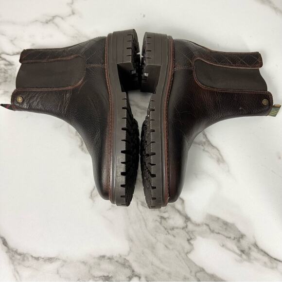 NWOB Barbour Evie Leather Chelsea Boots Lug Sole Brown Size EU 38/ UK 5 / US 7 - Picture 6 of 11